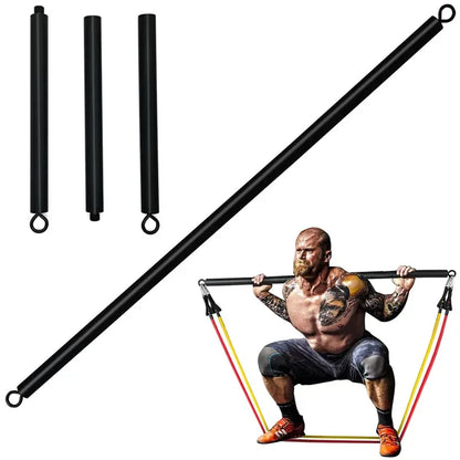 Workout Bar Fits All Resistance Bands with Clip Portable Resistance Bands Exercise Bar for Fitness Home Gym Workout Full Body