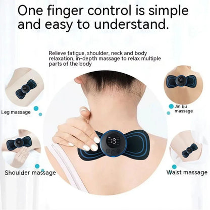 2/3 Pcs Smart Electric Neck Massager Set Cervical Patch 8 Modes 19 Levels Intensity Home Use Massage Tools for Relieve Fatigue