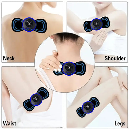 2/3 Pcs Smart Electric Neck Massager Set Cervical Patch 8 Modes 19 Levels Intensity Home Use Massage Tools for Relieve Fatigue