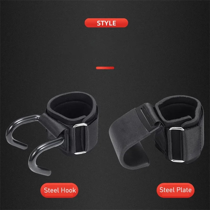 1PC Weight Lifting Hooks Hand-Bar Wrist Straps Gym Fitness Hook Weight Strap Pull-Ups Power Lifting Gloves For Weight Training