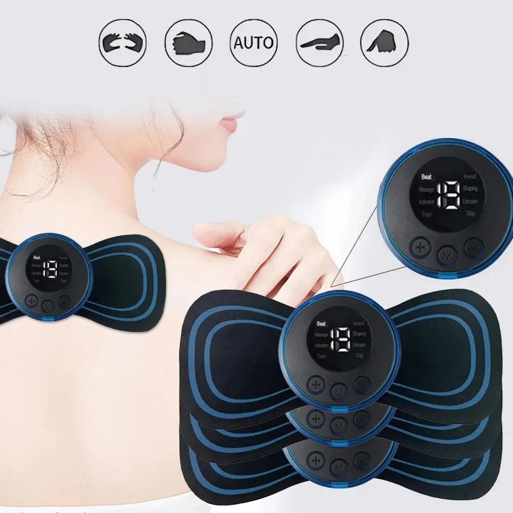 2/3 Pcs Smart Electric Neck Massager Set Cervical Patch 8 Modes 19 Levels Intensity Home Use Massage Tools for Relieve Fatigue