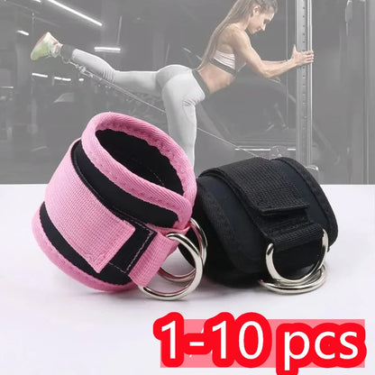 1/2 Pcs Fitness Ankle Straps Adjustable D-Ring Support Cuffs Gym Leg Strength Workouts Pulley With Sports Guard Safety Abductors