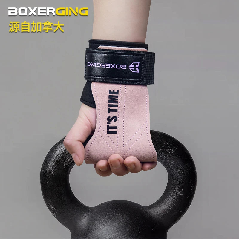 Cowhide Gym Gloves Grips Anti-Skid Weight Power Belt Lifting Pads Deadlift Belt Workout Crossfit Fitness Gloves Palm Protection