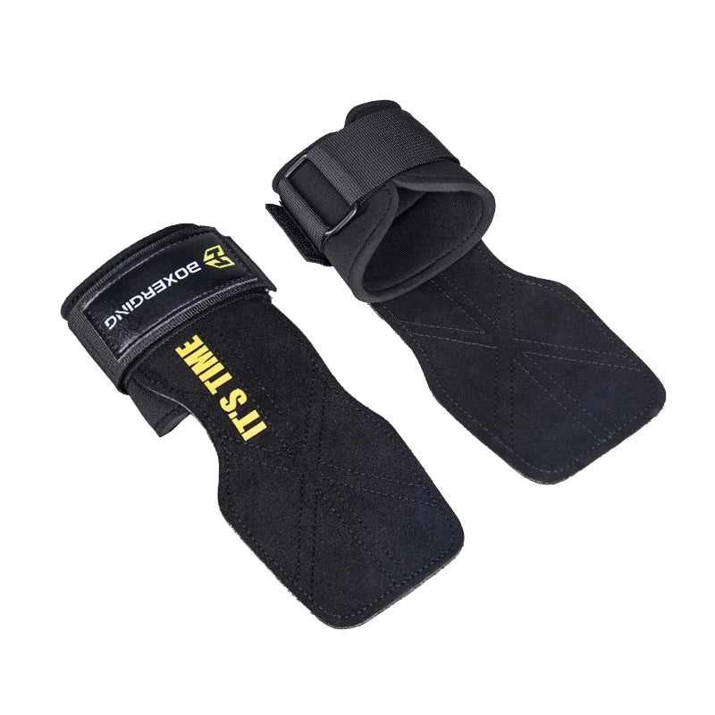 Cowhide Gym Gloves Grips Anti-Skid Weight Power Belt Lifting Pads Deadlift Belt Workout Crossfit Fitness Gloves Palm Protection