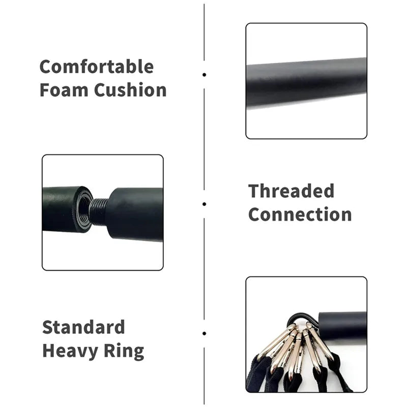 Workout Bar Fits All Resistance Bands with Clip Portable Resistance Bands Exercise Bar for Fitness Home Gym Workout Full Body