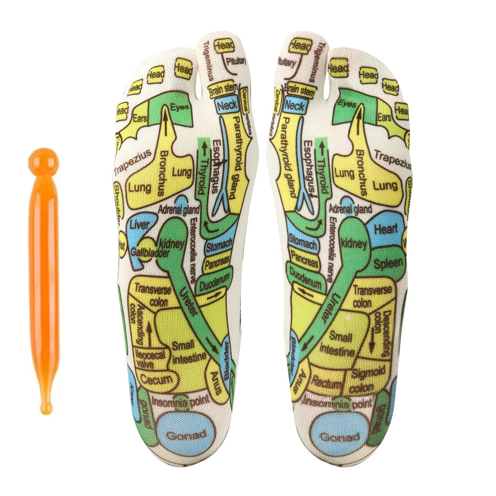 Reflexology Socks Gloves Hand Foot Massage Soothing Relaxing Therapy Pain Relief Improve Circulation Health Personal Foot Care